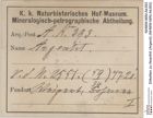 Etiketten zu Akanthit (Argenit) (NHMW-MIN-Ak393)